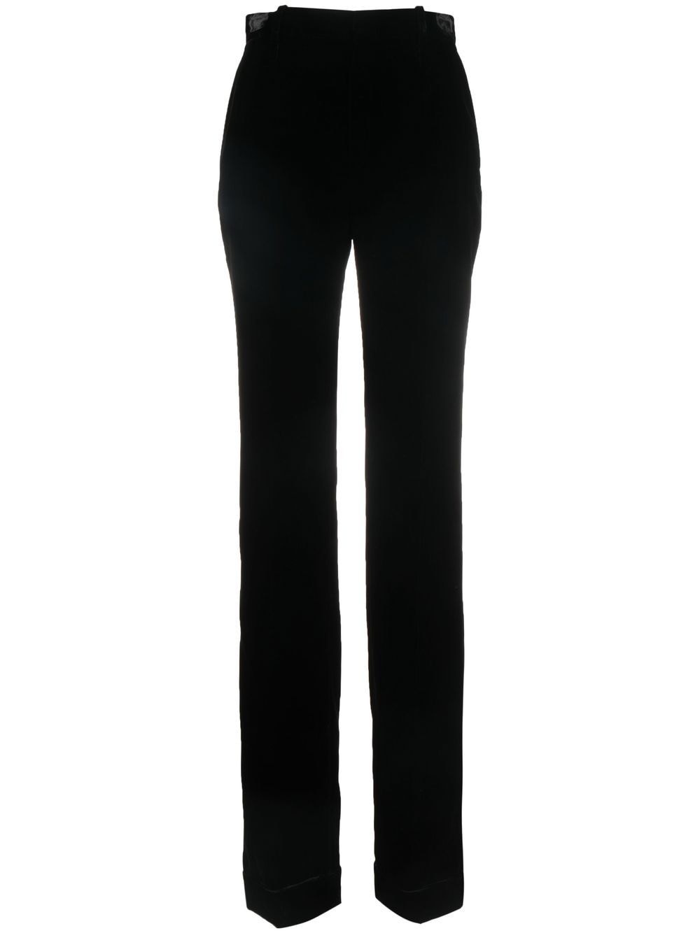 high-waist velvet trousers - 1