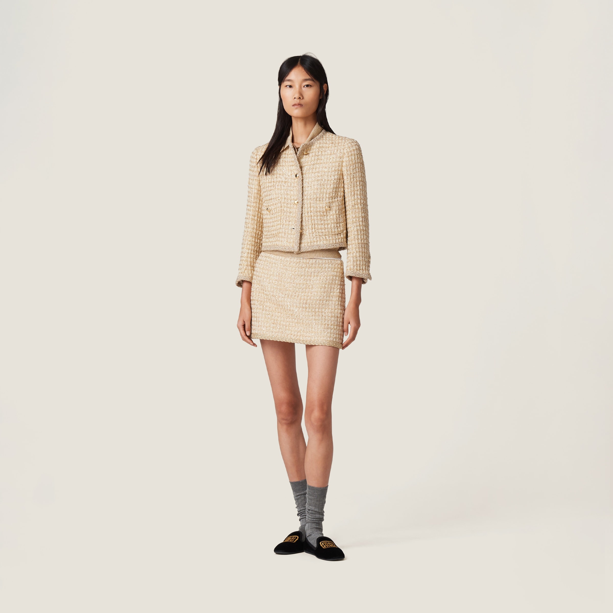 Checked lamé miniskirt - 2