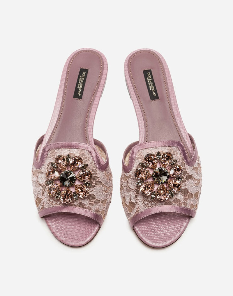 Dolce & Gabbana Slippers in lace with crystals outlook