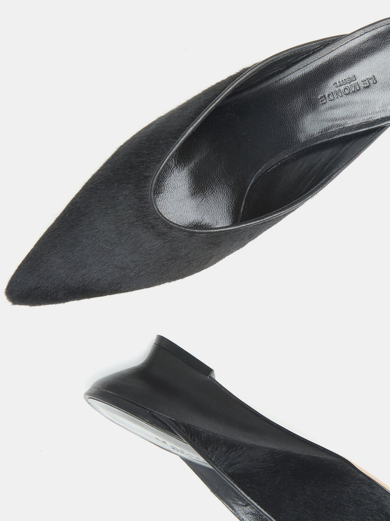 Victoria Micro Wedge Mule / Black Calf Hair 4