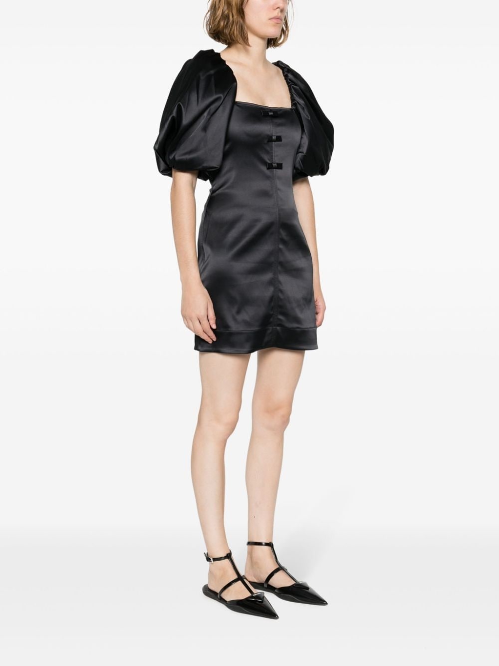bow-detail satin minidress - 3