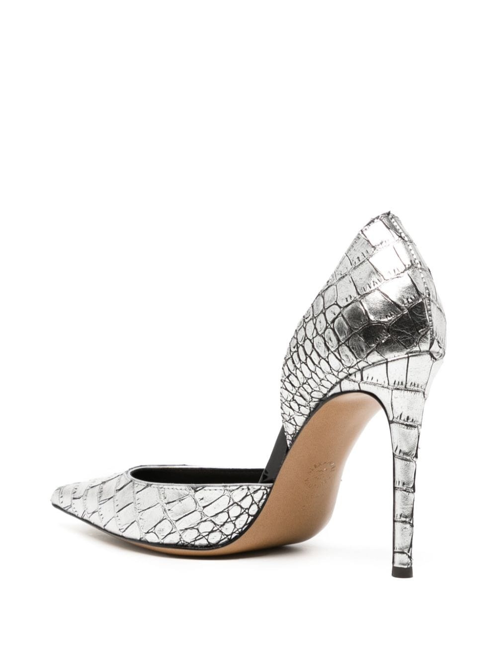 90mm crocodile-effect leather pumps - 3