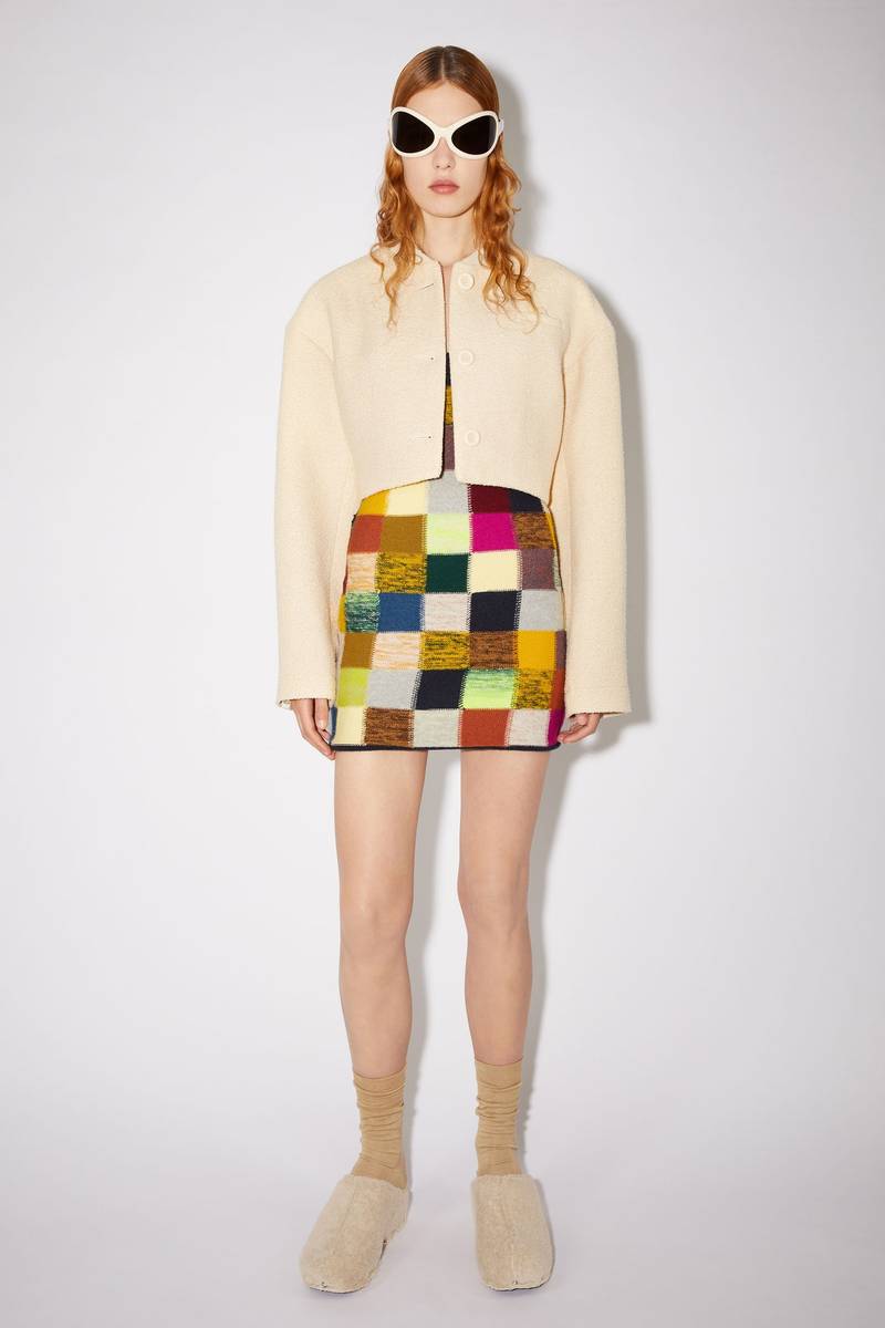 Acne Studios Towel tweed clogs - Beige outlook