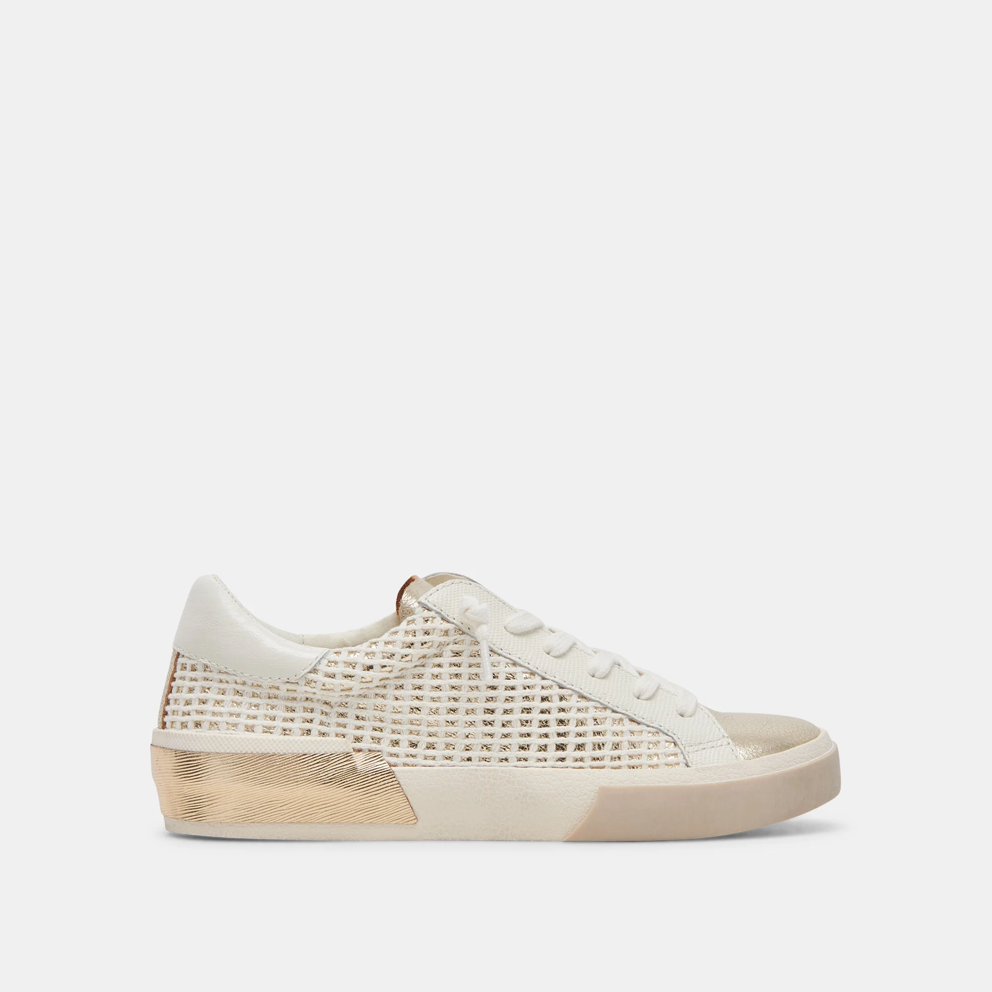ZINA SNEAKERS BONE GOLD WOVEN - 1