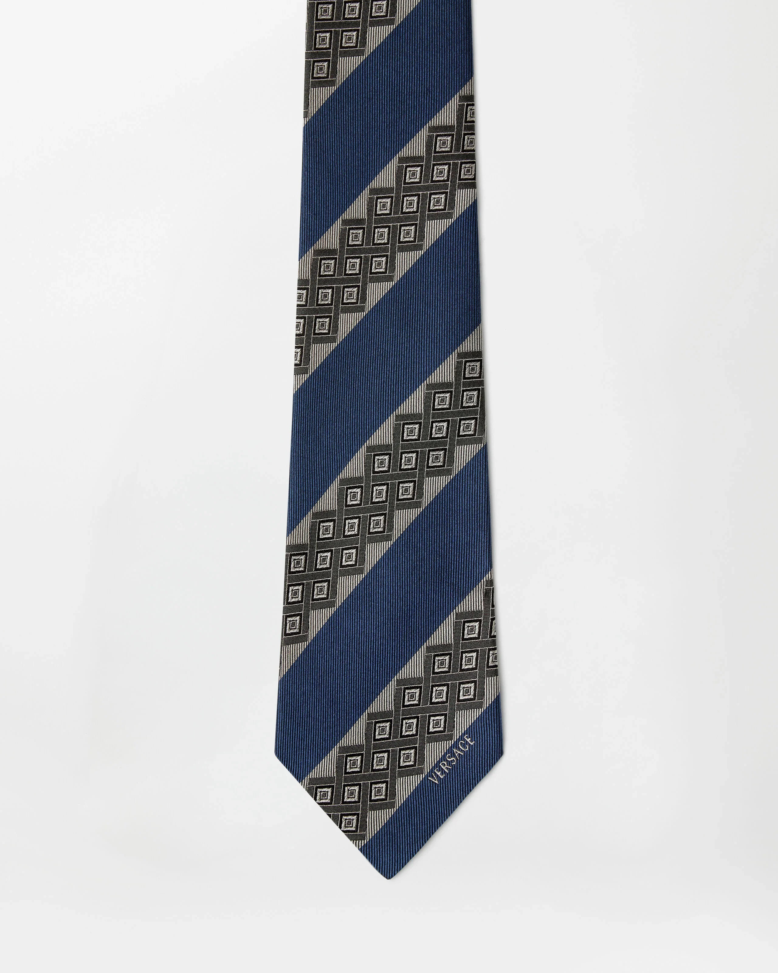 Printed Jacquard Silk Tie - 1