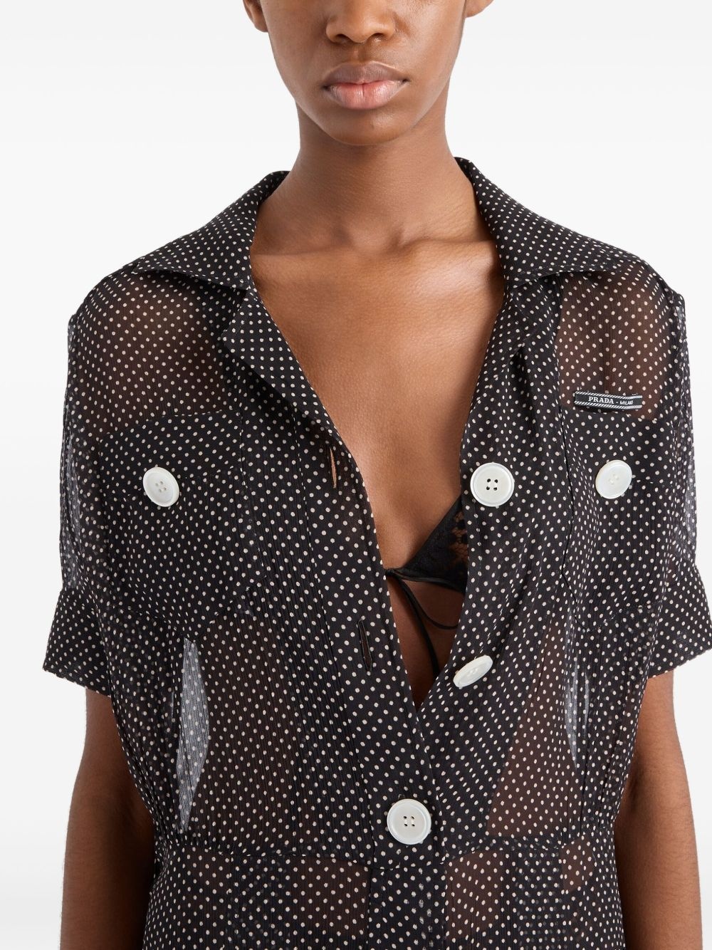 polka-dot shirt dress - 5