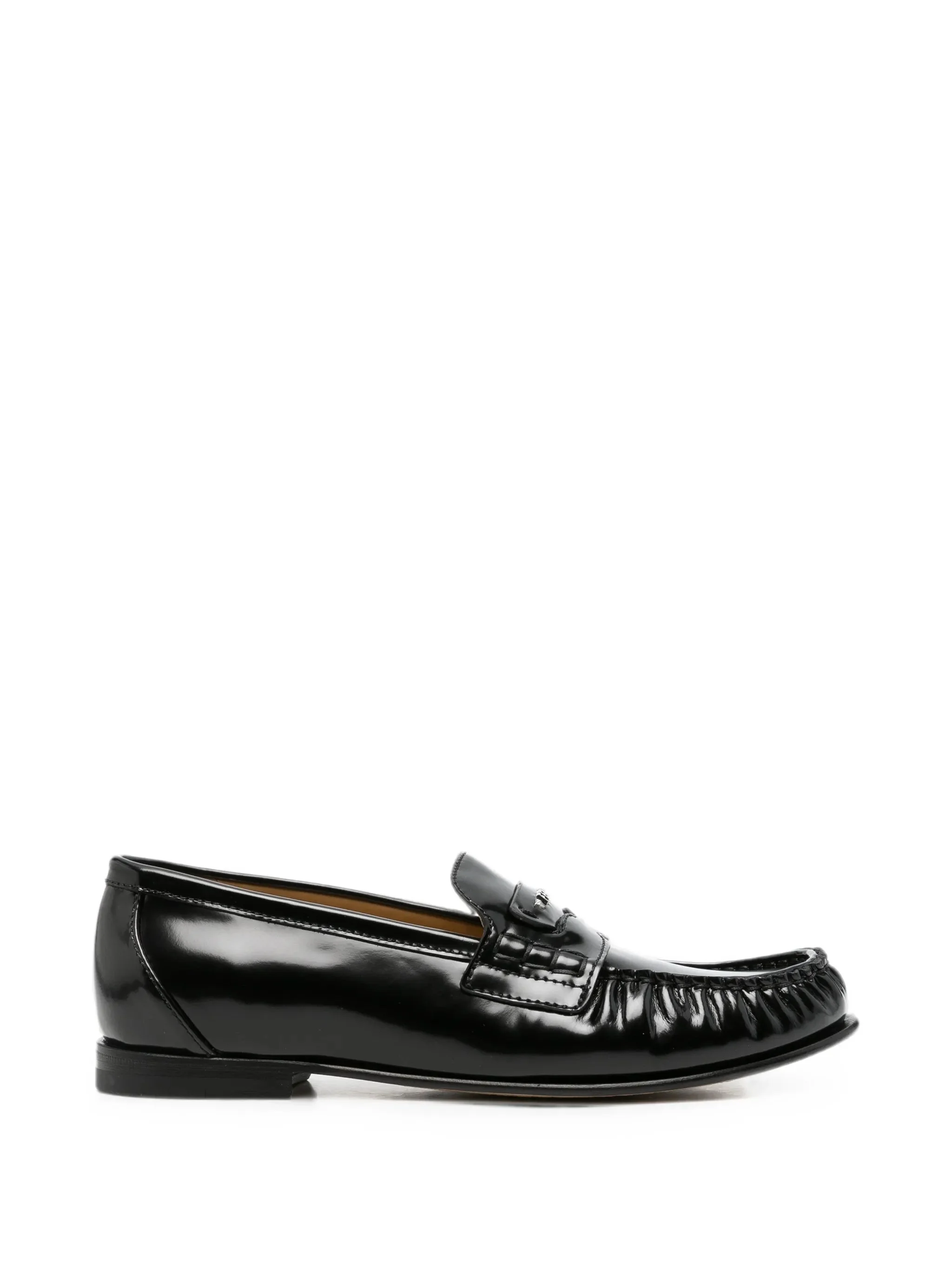 Fendi Scrunch Logo-plaque Gathered Loafers - 1