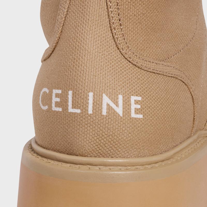 CELINE BULKY LACE-UP BOOT IN CANVAS & CALFSKIN 5
