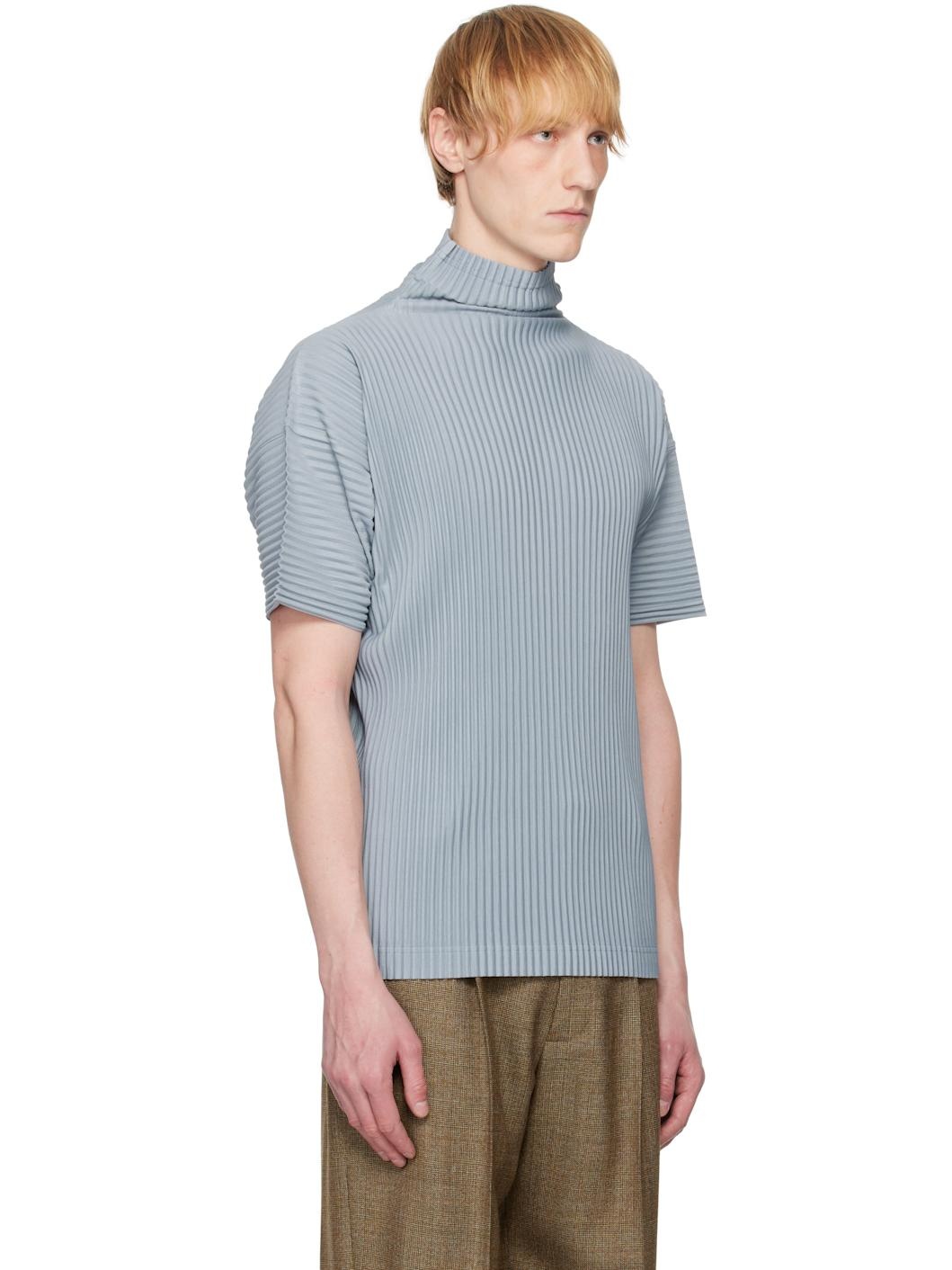 Blue Color Pleats T-shirt - 2