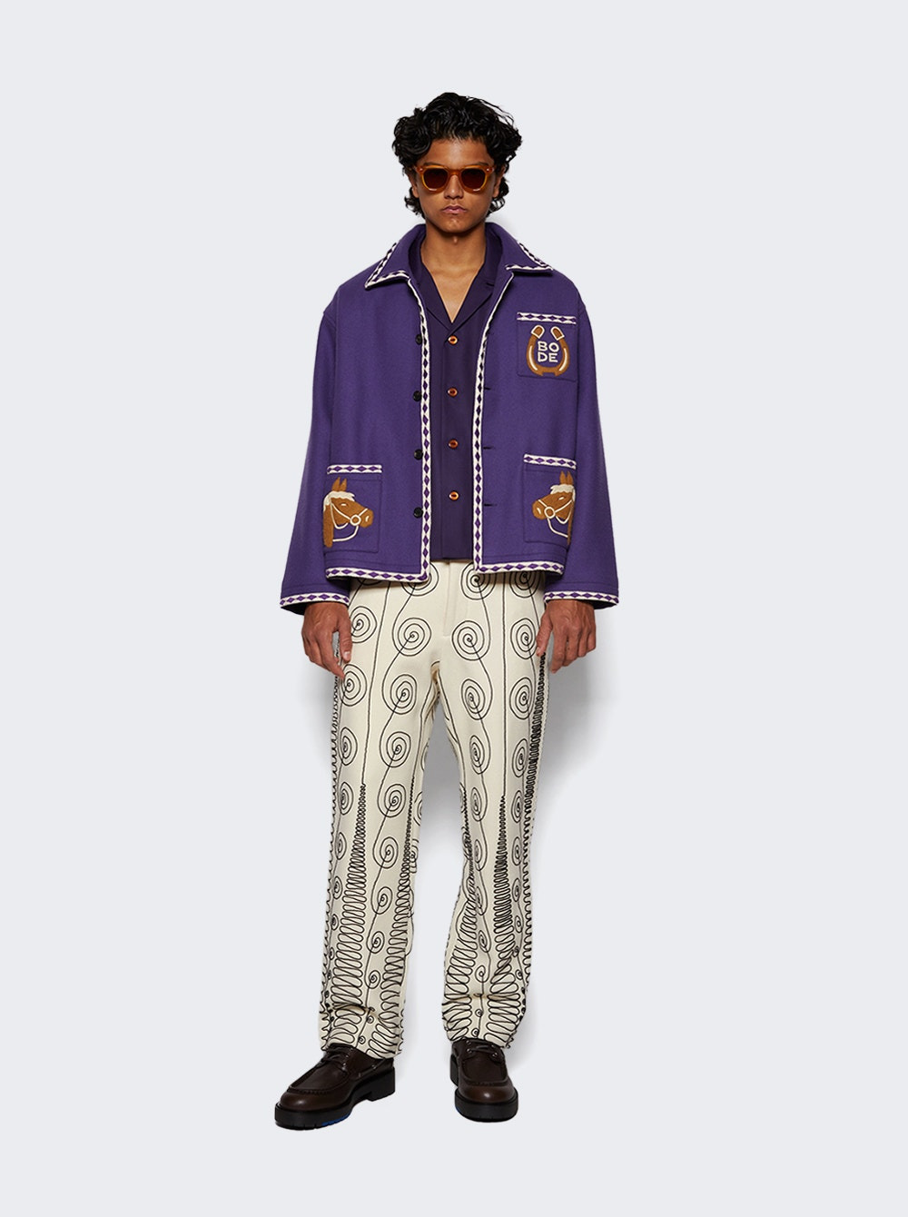 Bronco Applique Jacket Purple And White - 2