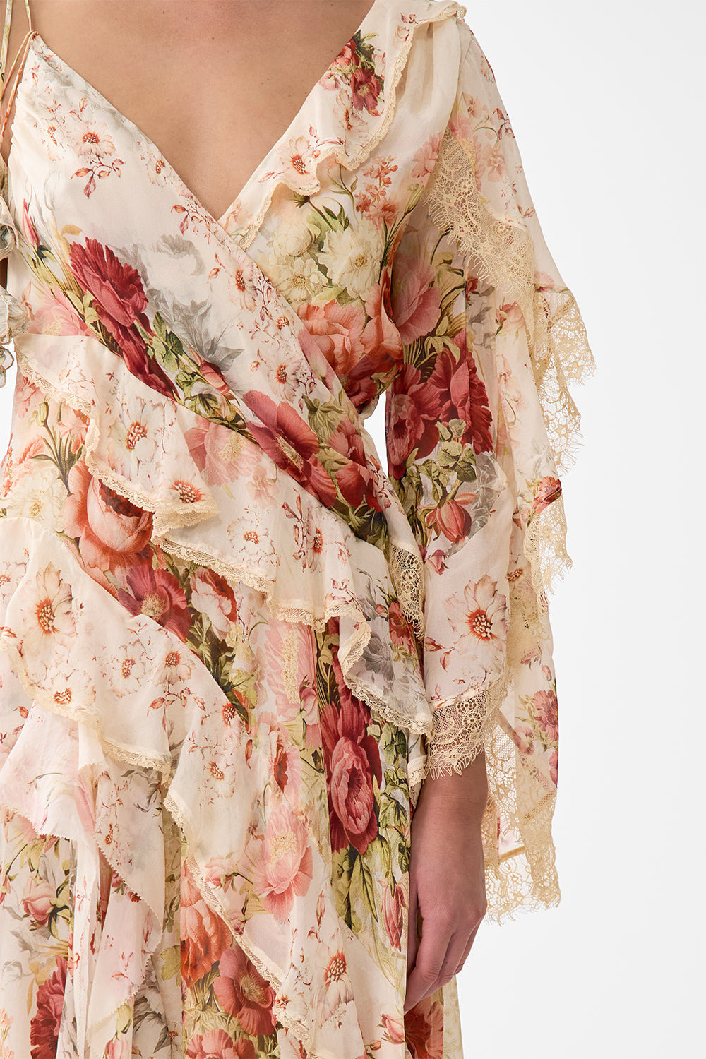 ASYMMETRIC SPLICED RUFFLE DRESS - 6