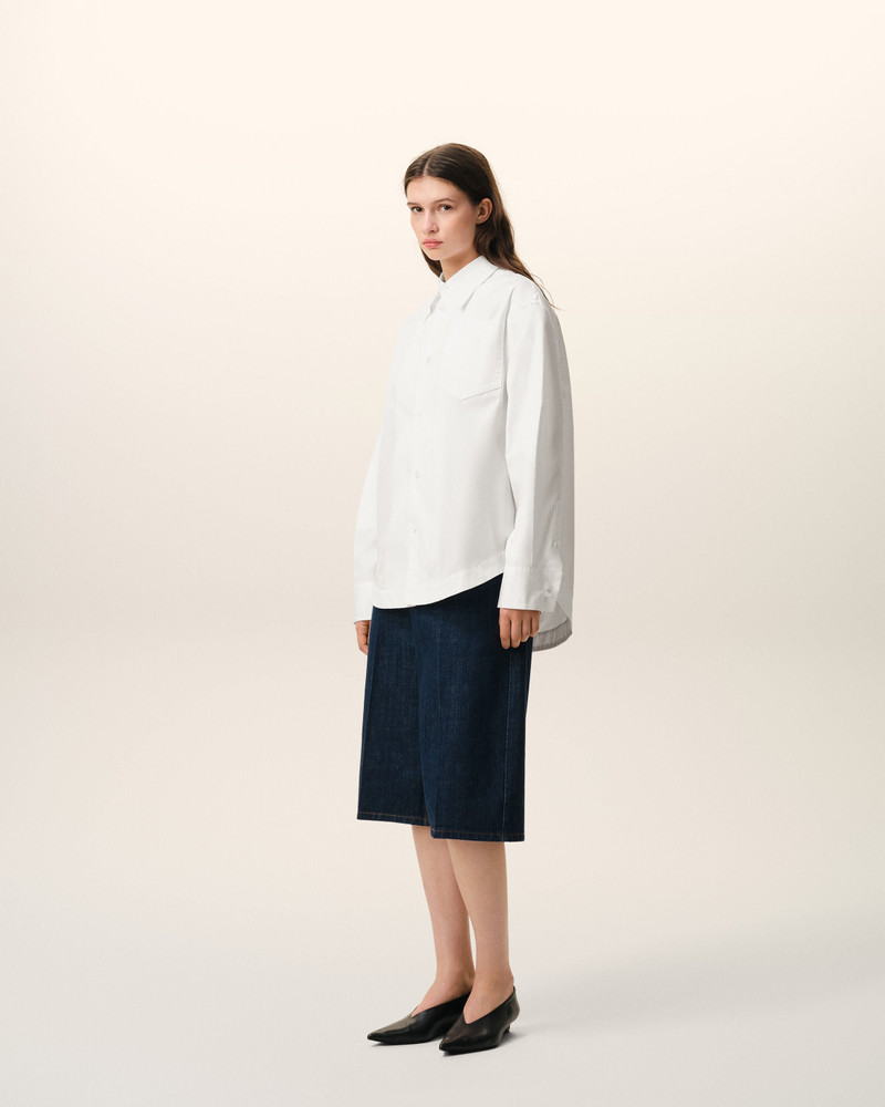 WHITE COTTON SHARP COLLAR AMI DE COEUR WIDE SHIRT 5