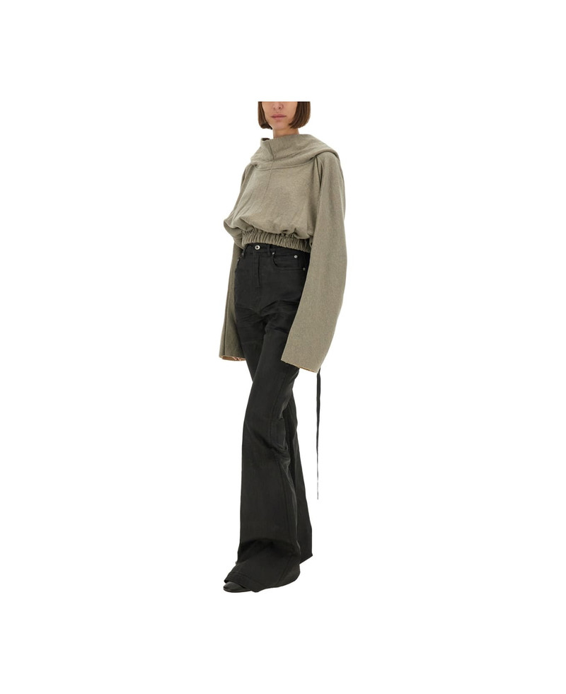 Rick Owens DRKSHDW Cropped Hooded Tunic Sweatshirt outlook