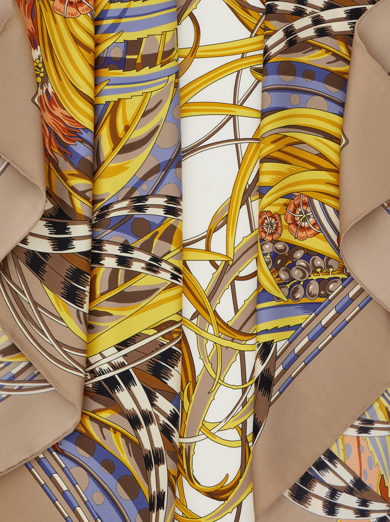 FERRAGAMO Rooster print silk scarf outlook