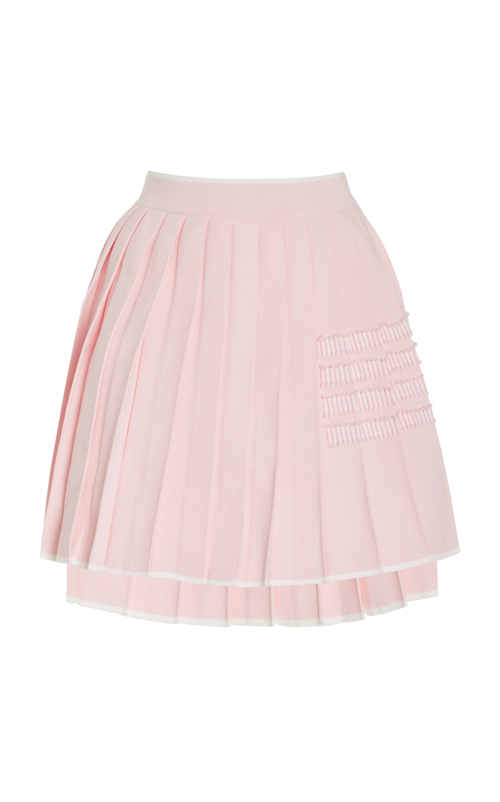 Pleated Cotton Mini Skirt pink - 1