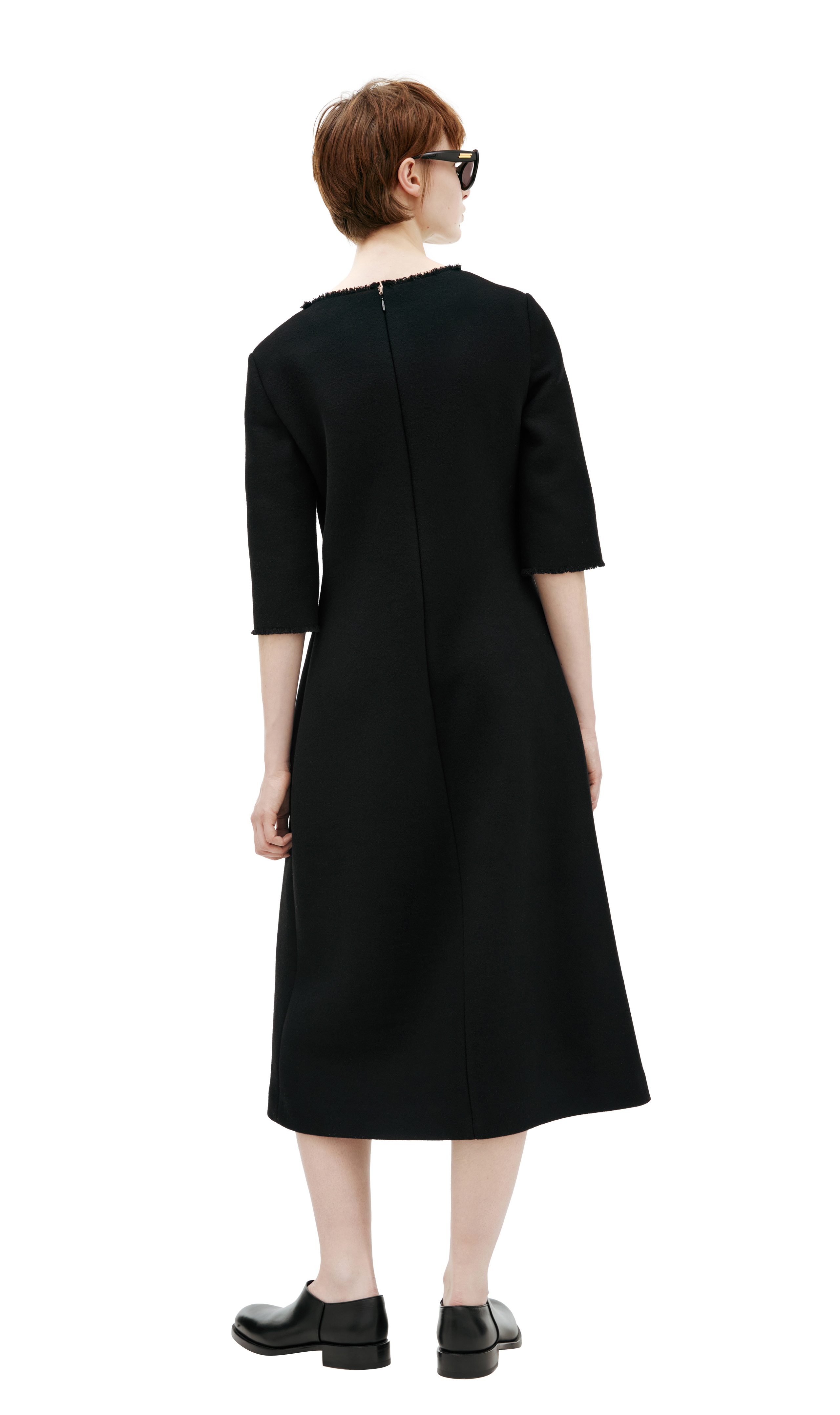 DRESS WITH RAW COLLAR - 3