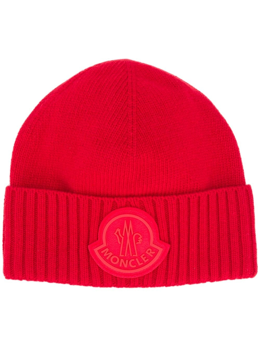 ribbed large logo beanie - 1