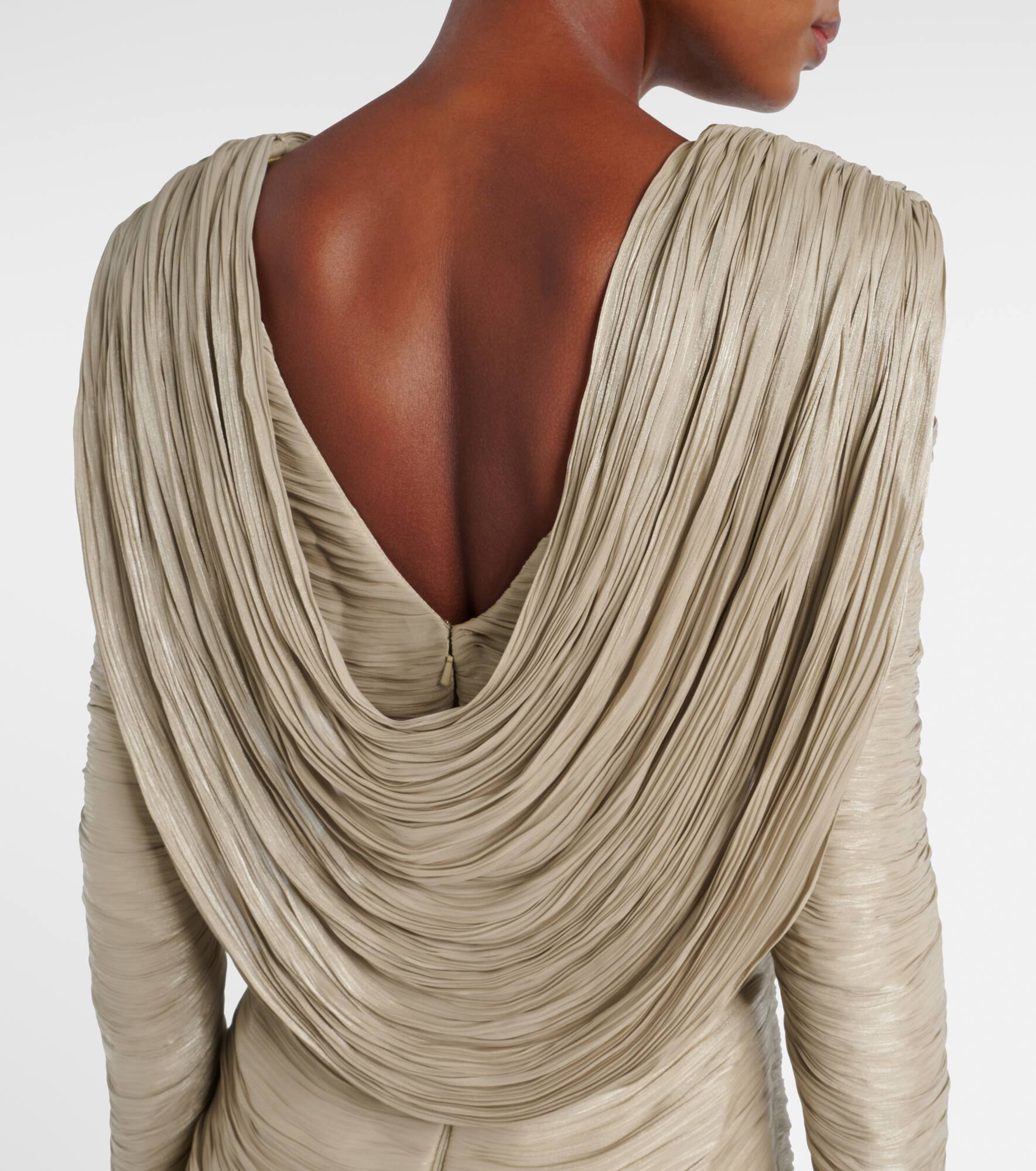 Draped pleated gown - 6
