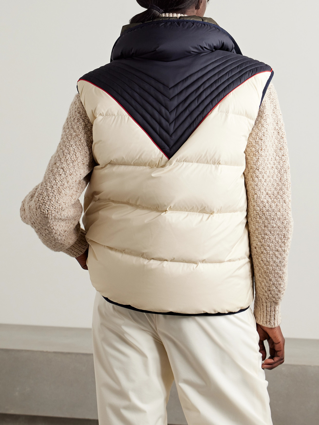 Andry Reversible Two-tone Quilted Shell Down Vest - 3