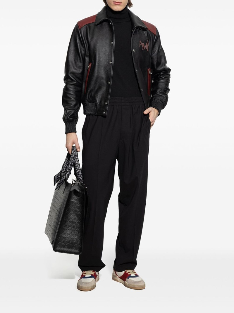 AMIRI logo-patch leather jacket outlook