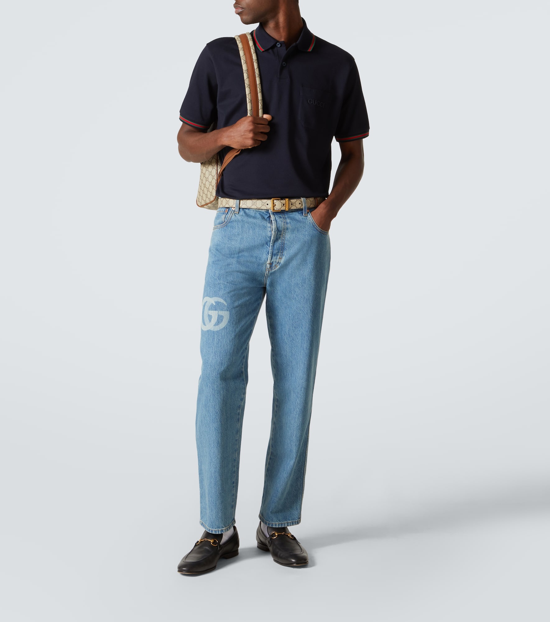 Double G cotton-blend piqué polo shirt - 2