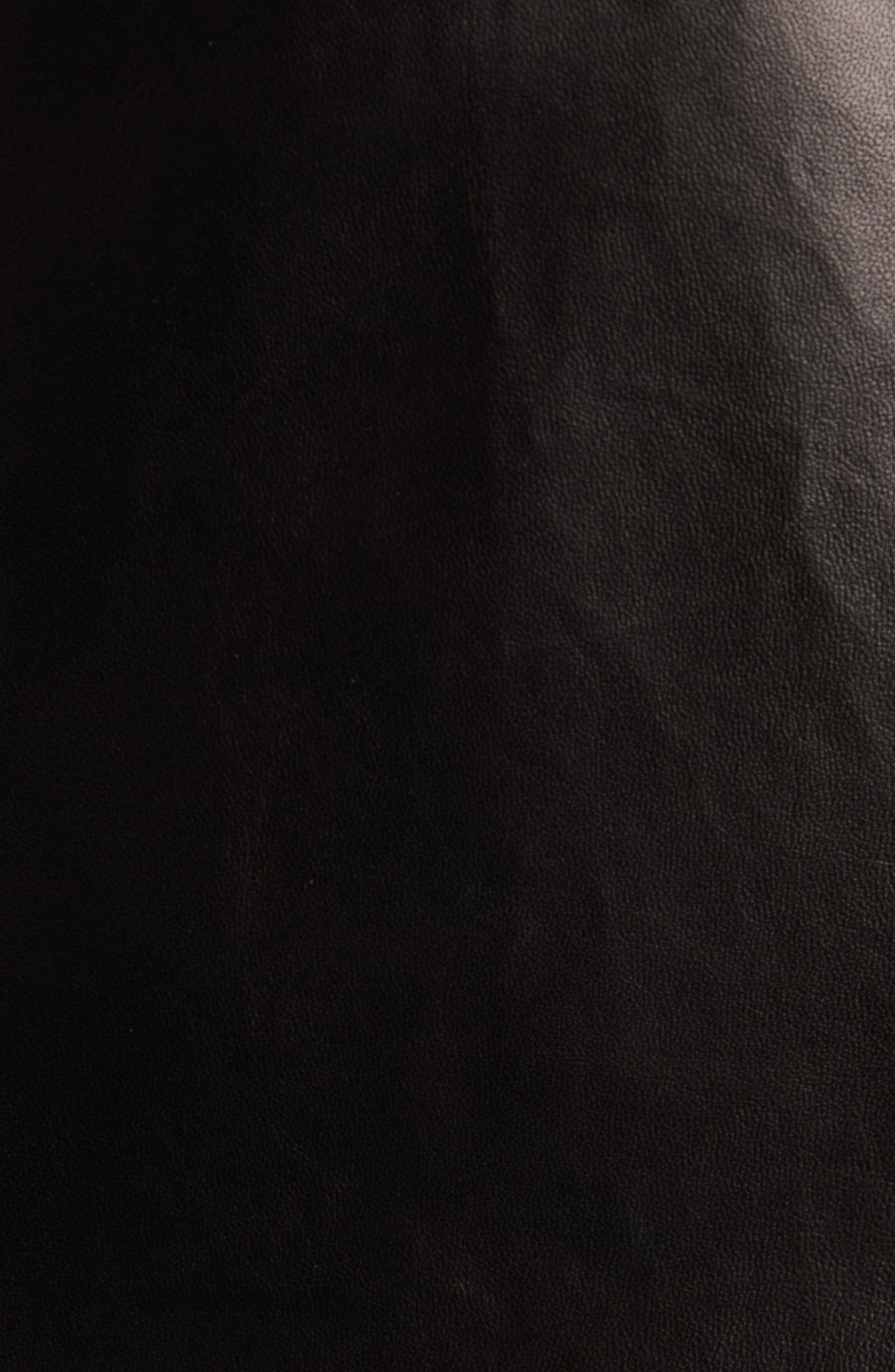 McQueen Asymmetric Draped Leather Dress in Black at Nordstrom - 5