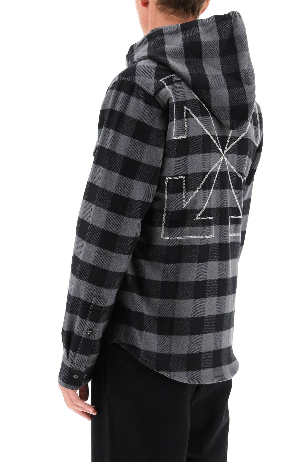 HOODED FLANNEL SHIRT - 4