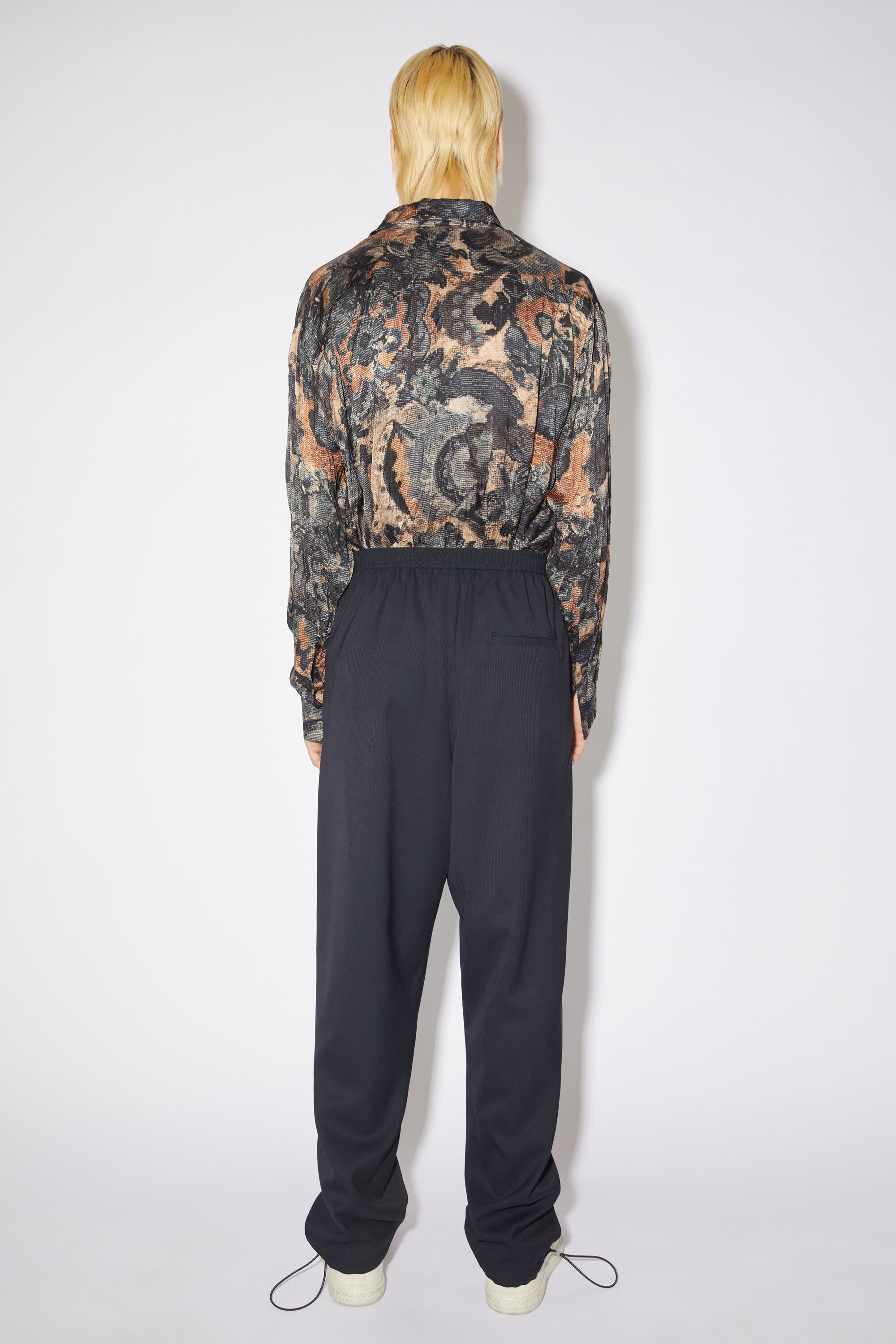 Jacquard trousers - Navy - 3