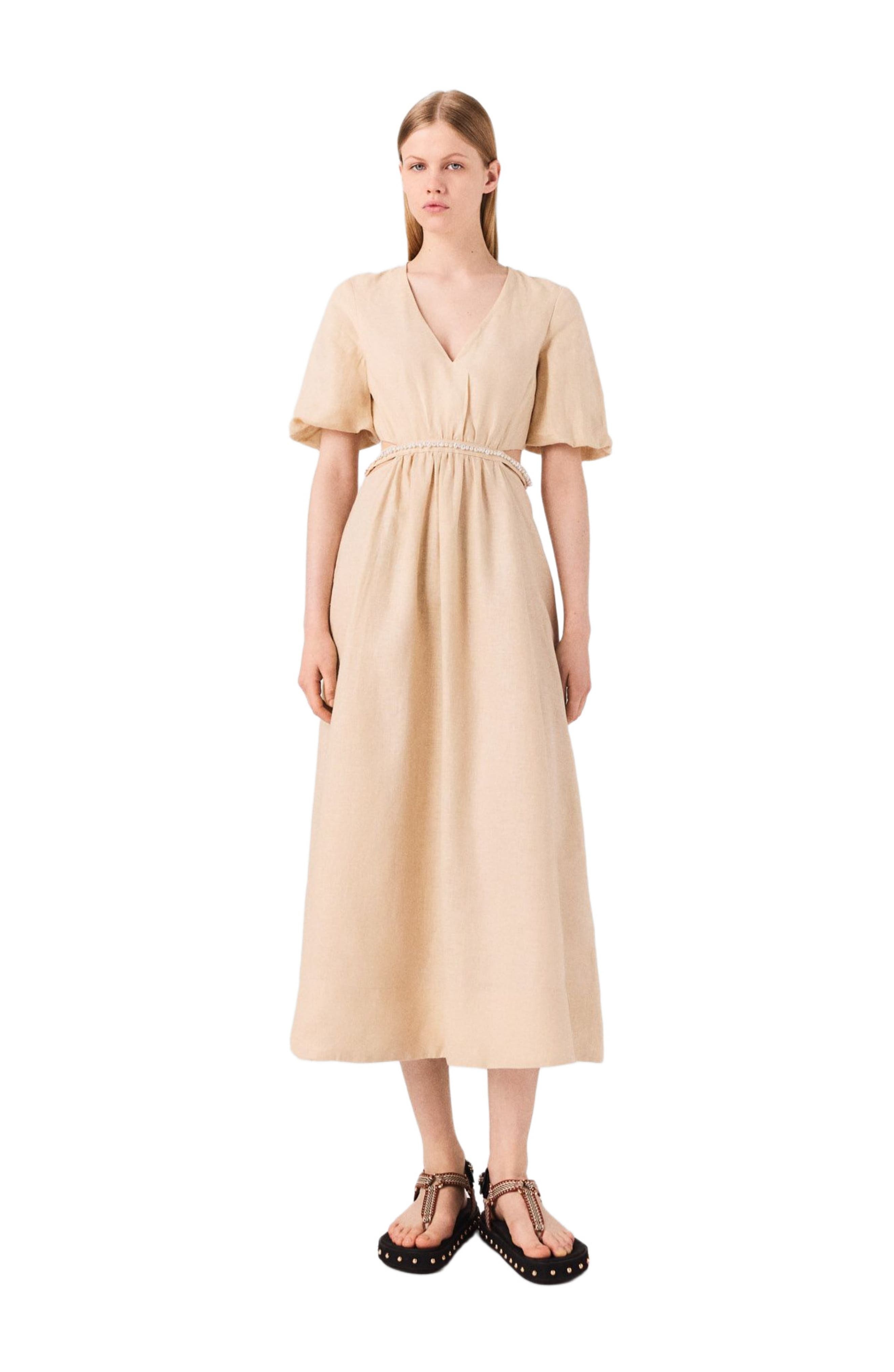 maje Linen maxi dress in Beige at Nordstrom - 1