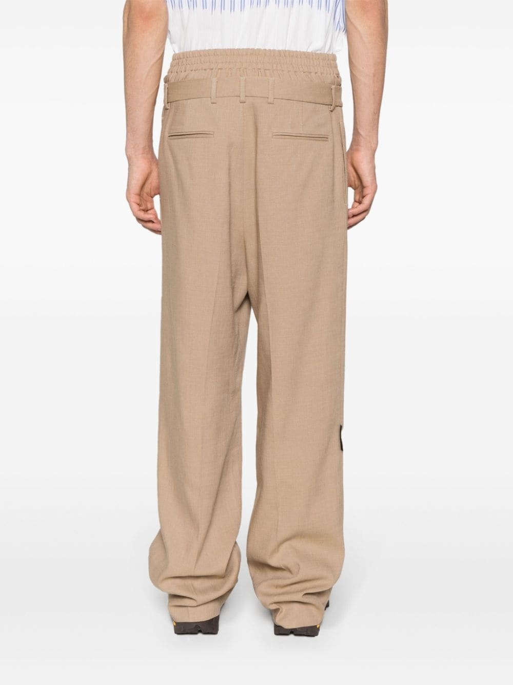 double-waist tailored trousers - 4