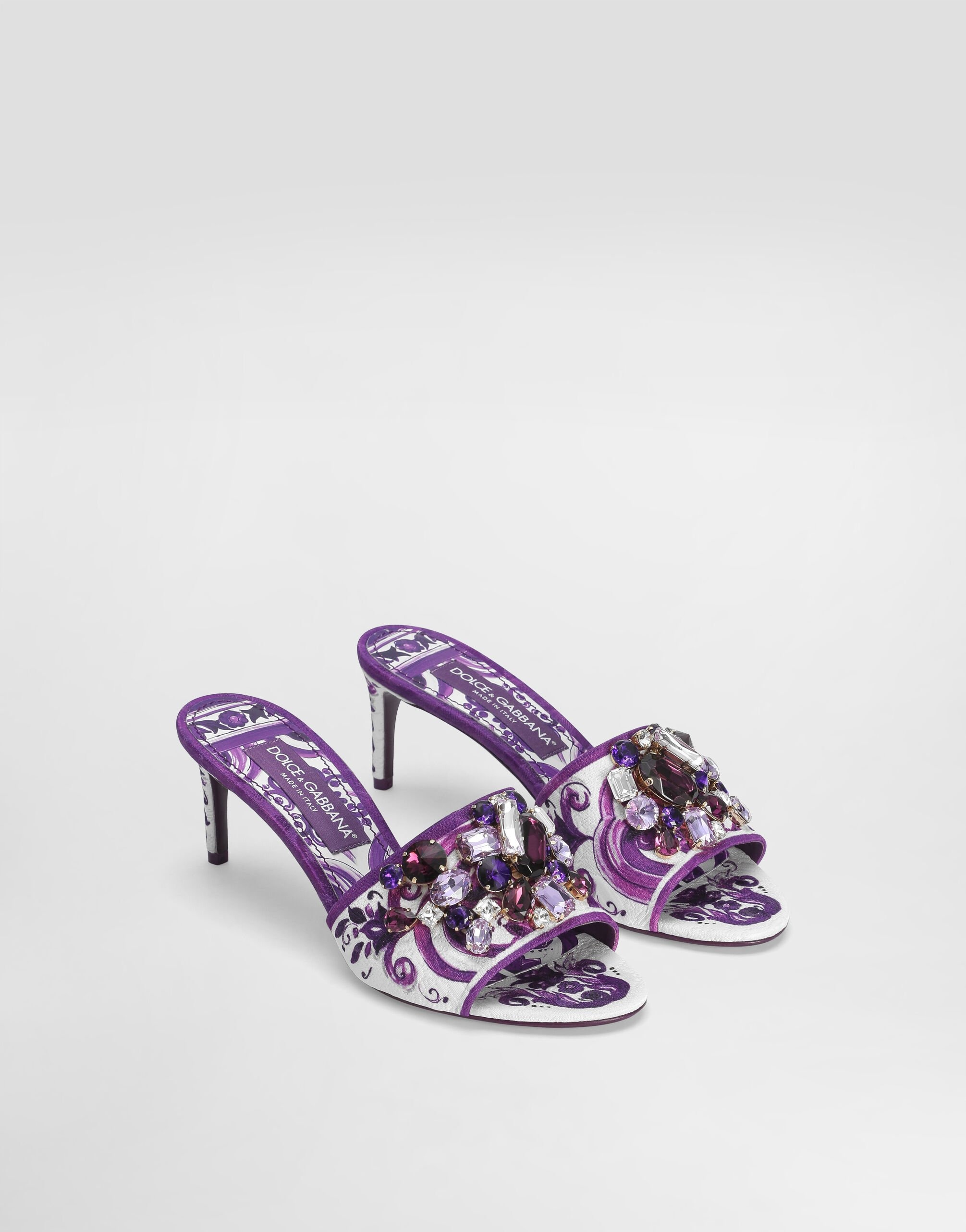 Brocade mules with jewel embroidery - 2