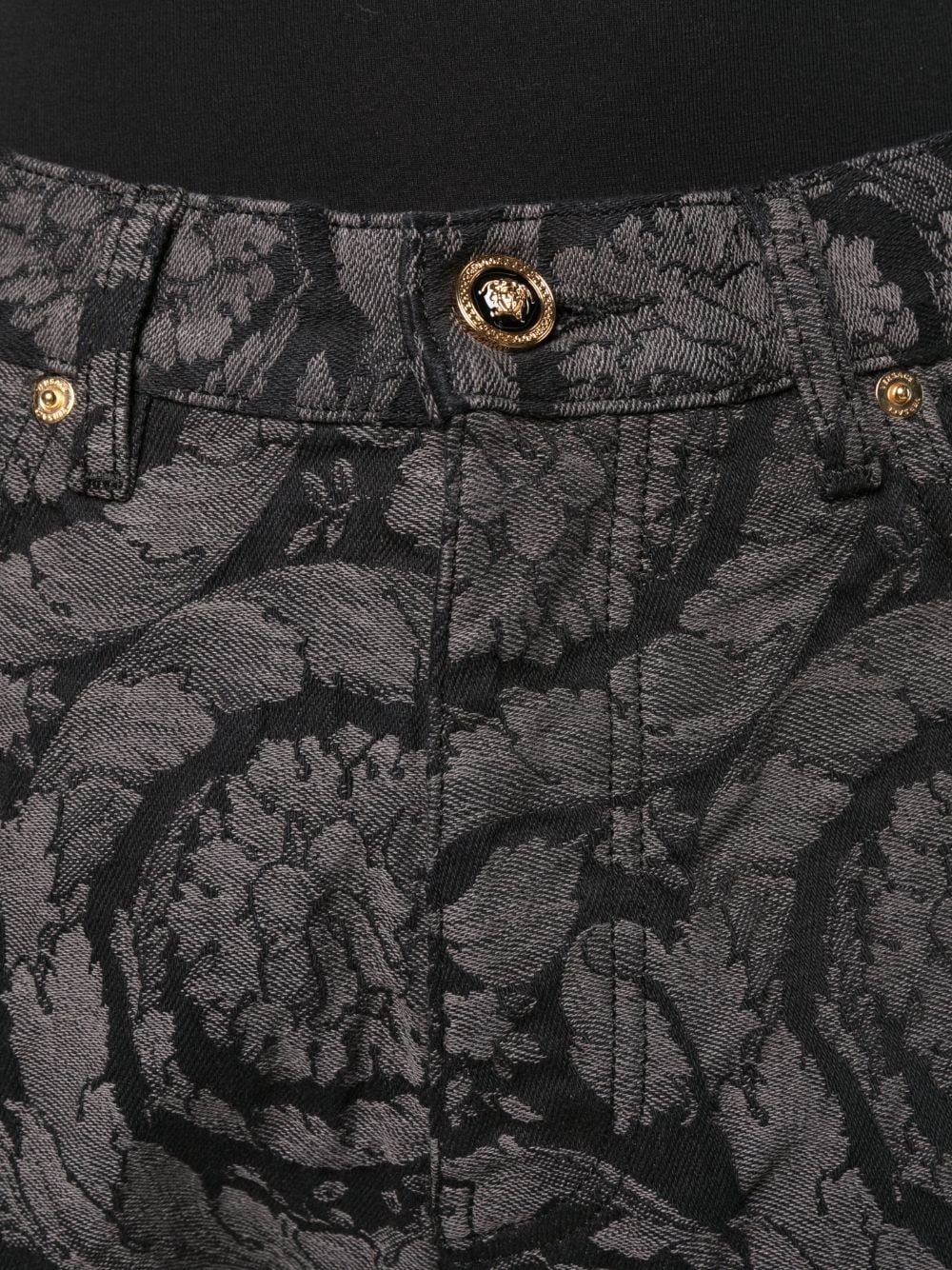Barocco-jacquard straight-leg jeans - 5