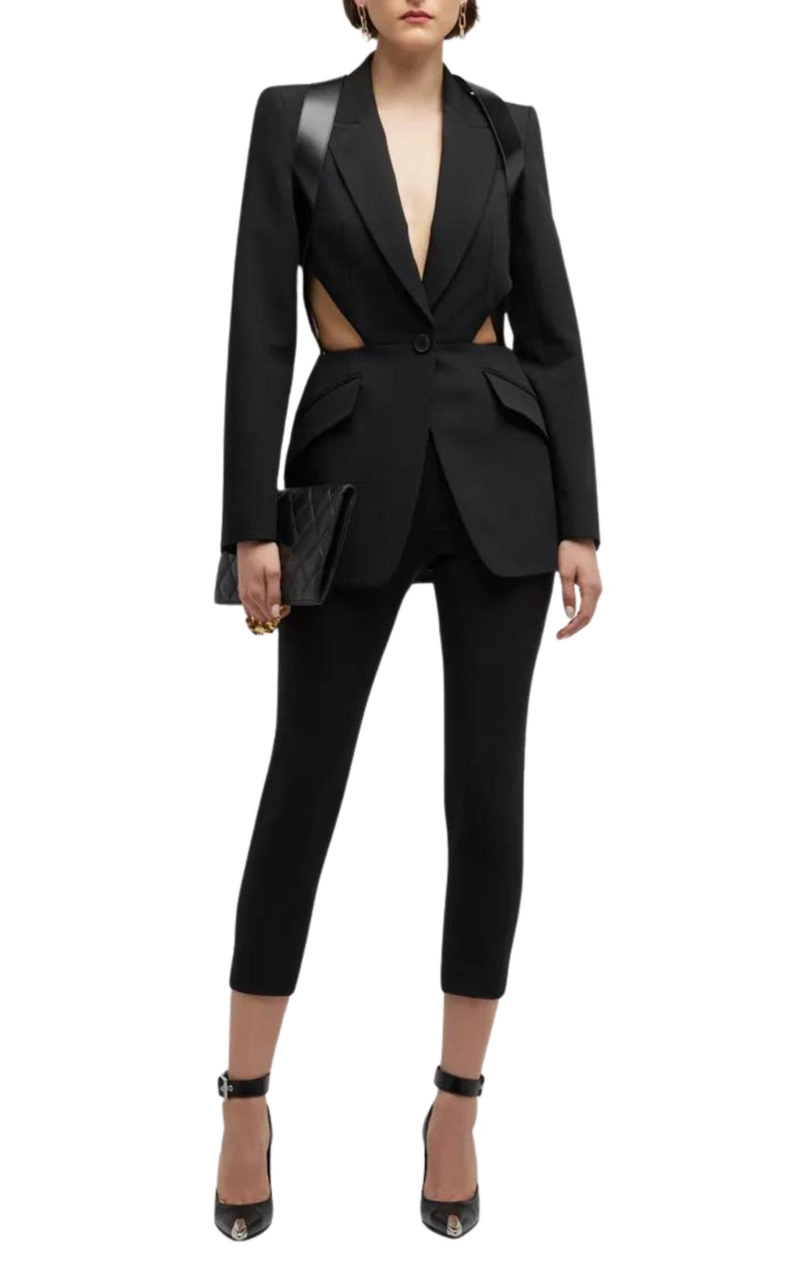 Single-Breasted Slashed Blazer - 2