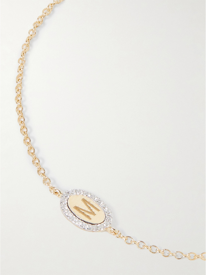 Teeny Marquee 10-karat Gold Diamond Bracelet 5