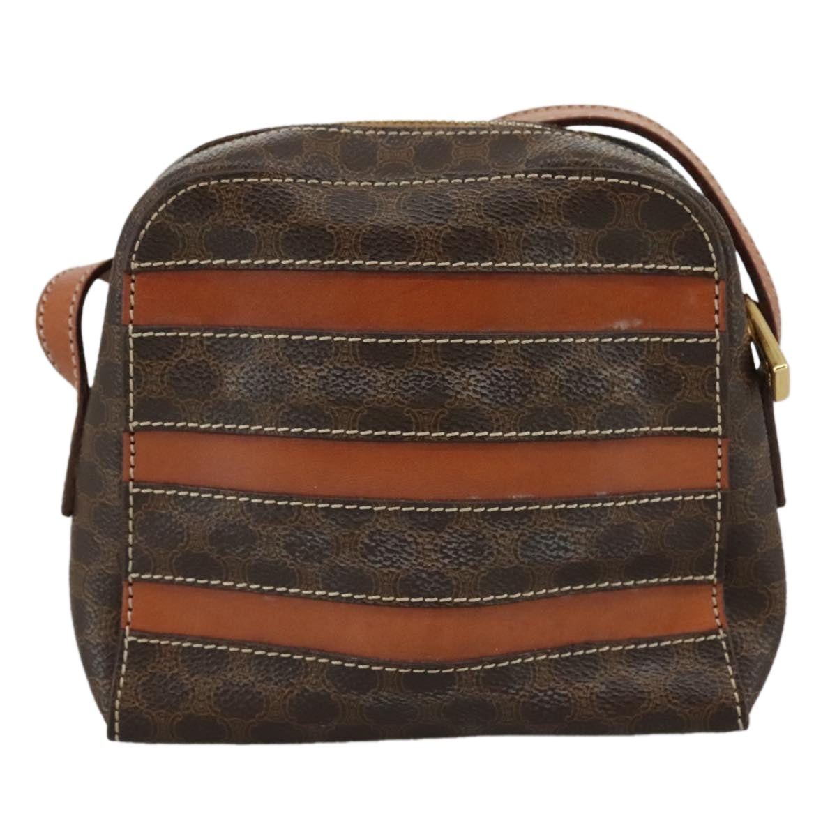 CELINE Macadam Canvas Shoulder Bag Pvc Leather Brown - 2