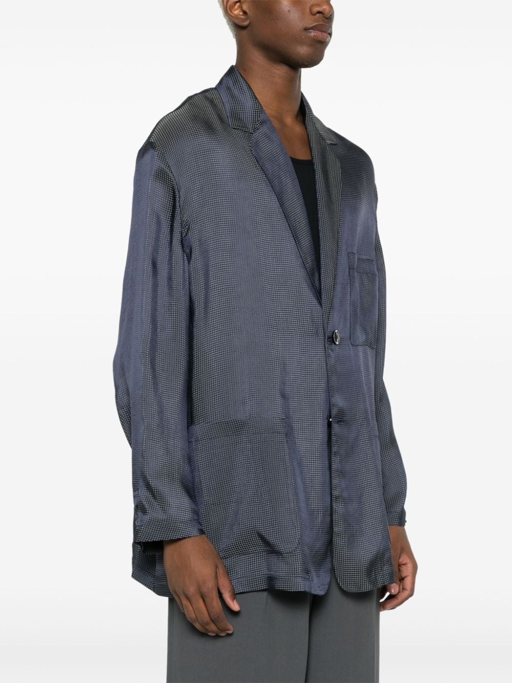 patterned-jacquard shirt jacket - 3