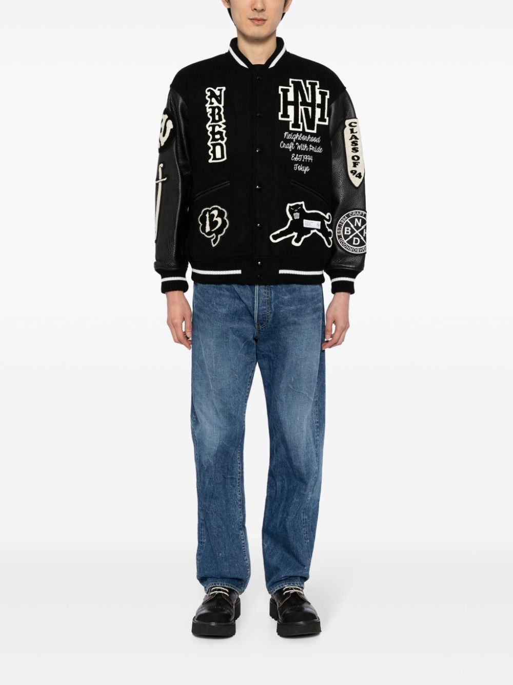 logo-patch varsity jacket - 2
