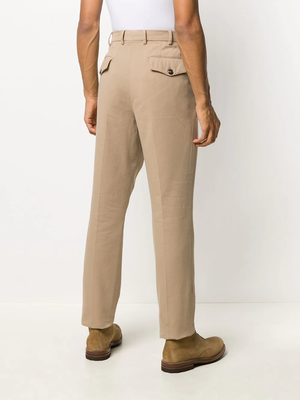 straight leg cotton trousers - 4