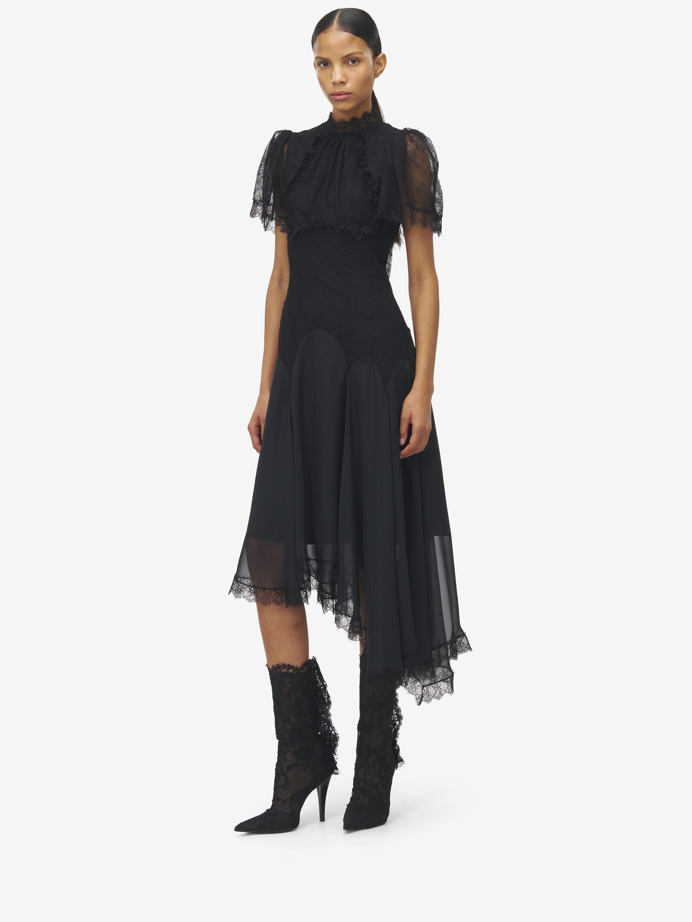 Floral Lace Evening Dress - 3