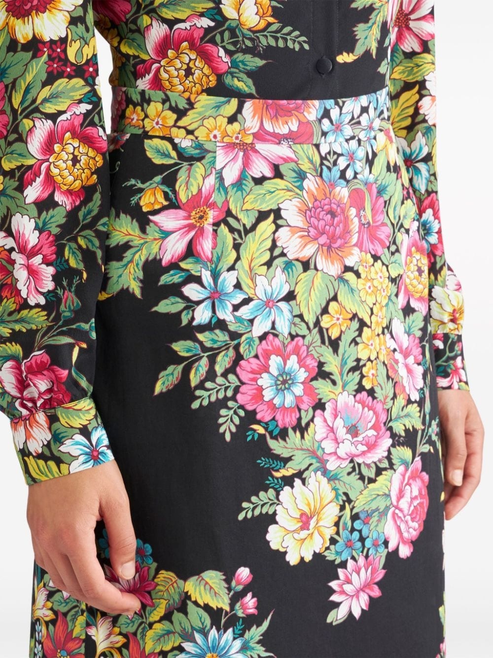 floral-print cotton maxi skirt - 5