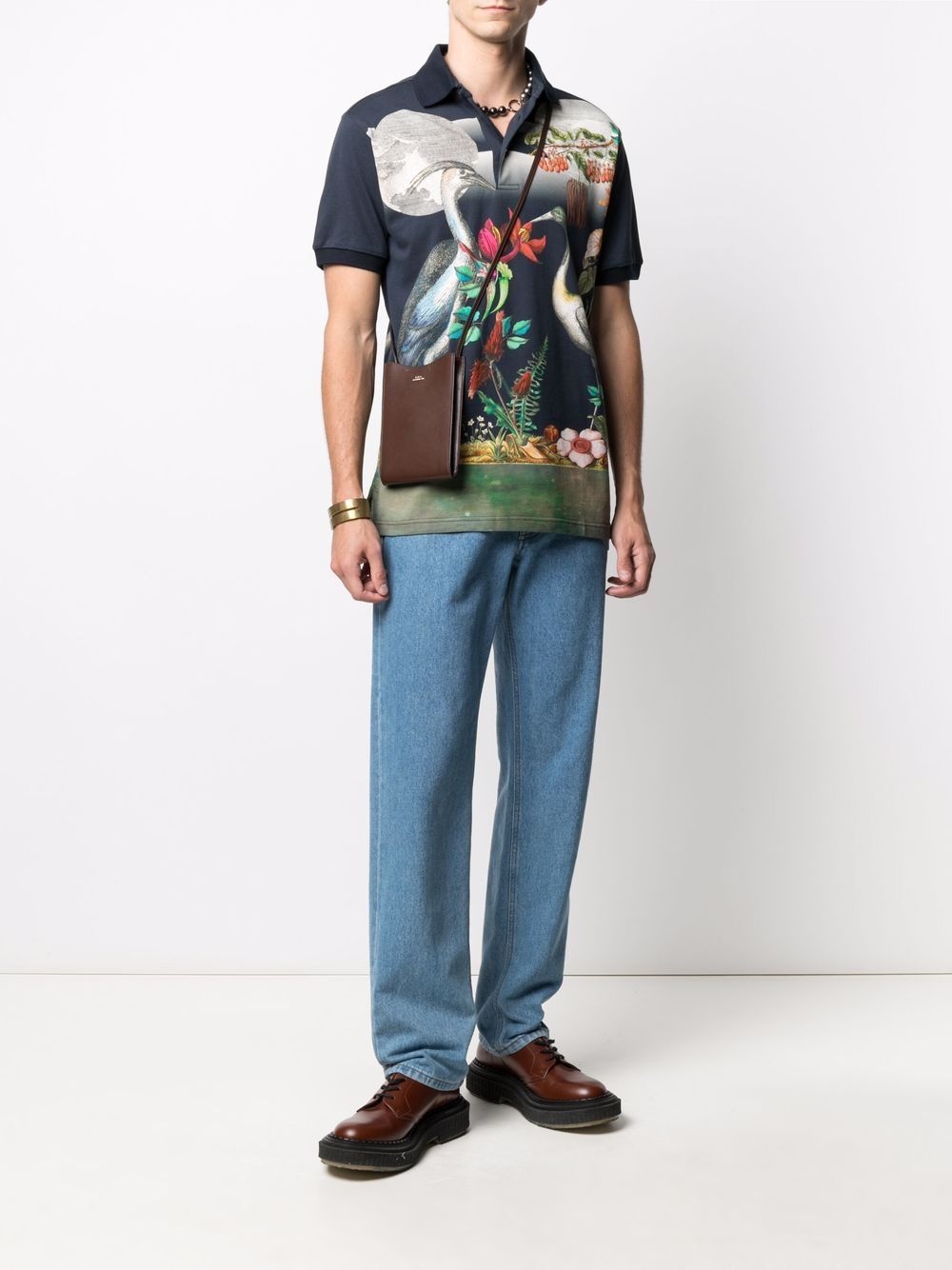 Heron print polo shirt - 2