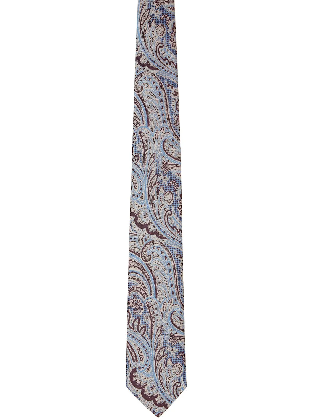 Blue & Burgundy Paisley Tie - 1
