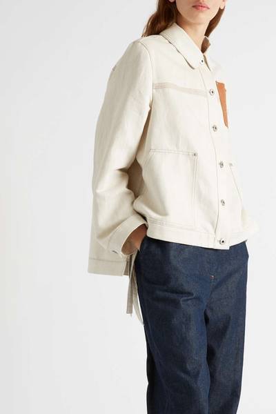 Loewe Leather-trimmed denim jacket outlook