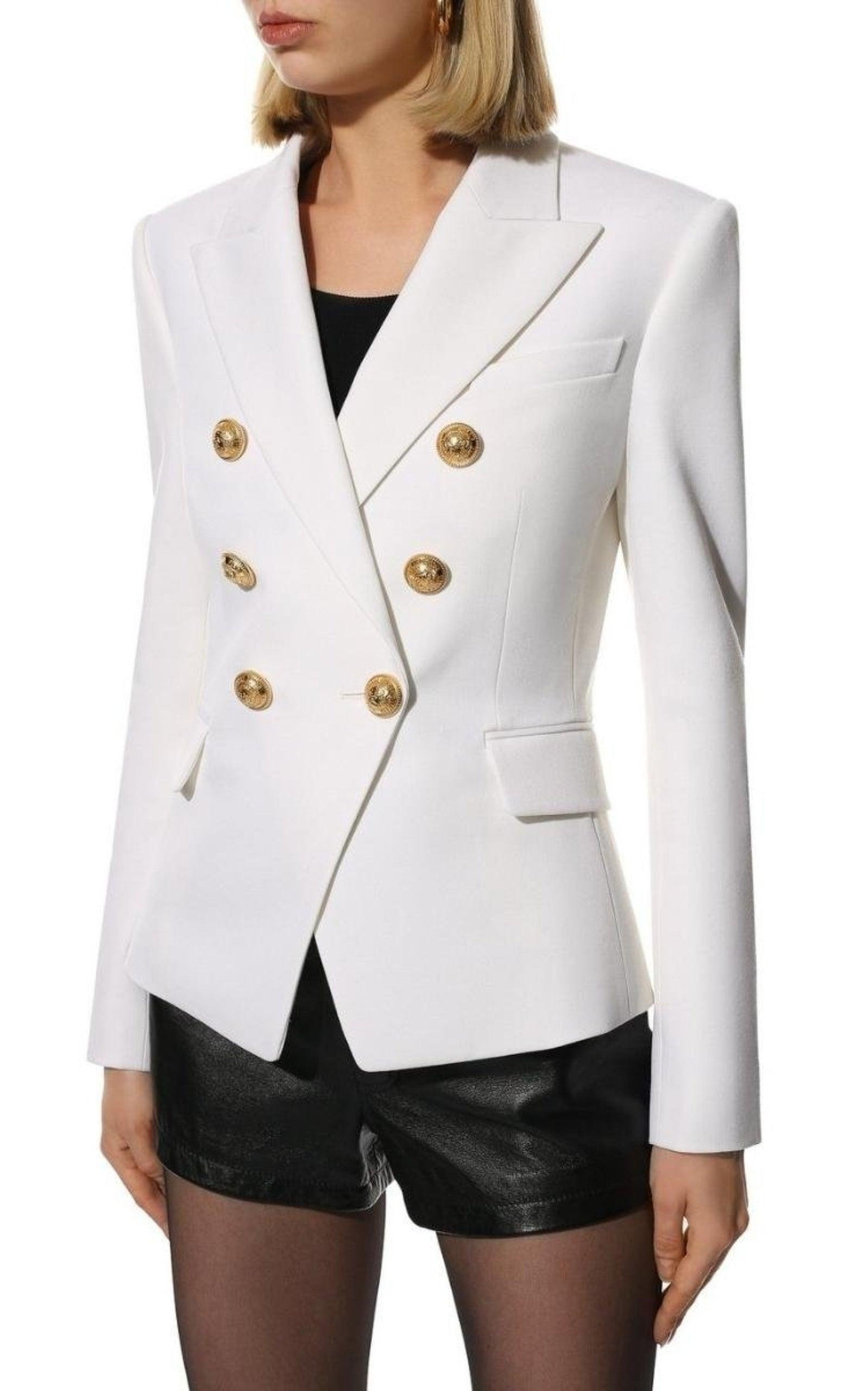 Double Breasted Tailored Wool Blazer - 3