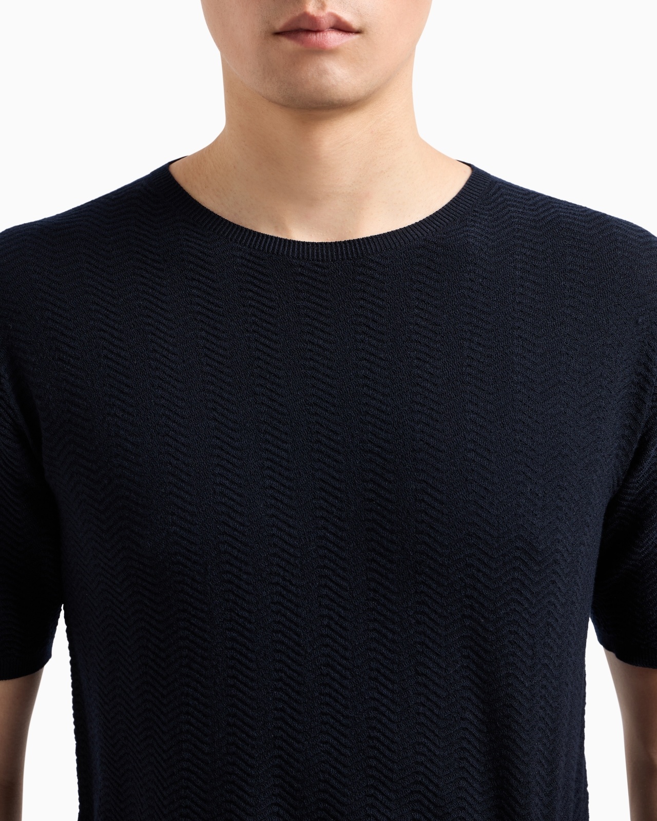 CHEVRON VIRGIN WOOL, CREW-NECK JUMPER - 5