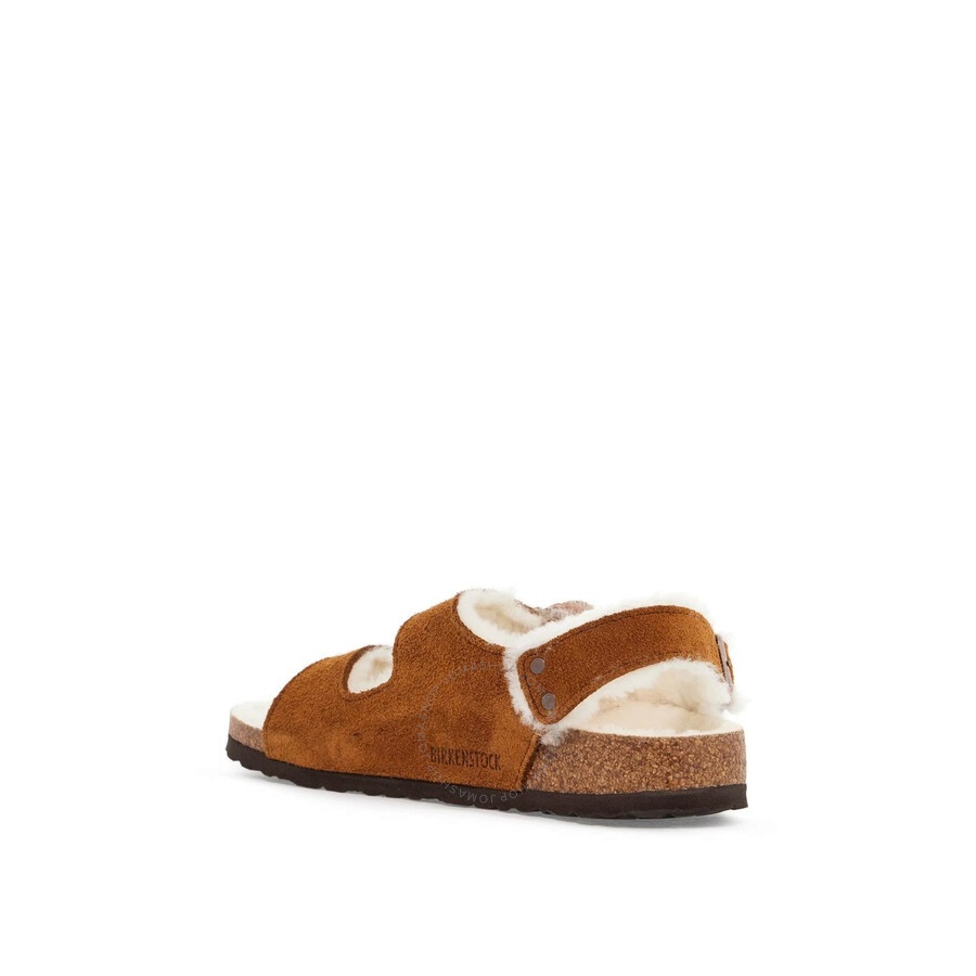 Birkenstock Ladies Mink Milano Suede Shearling Sandals - 2