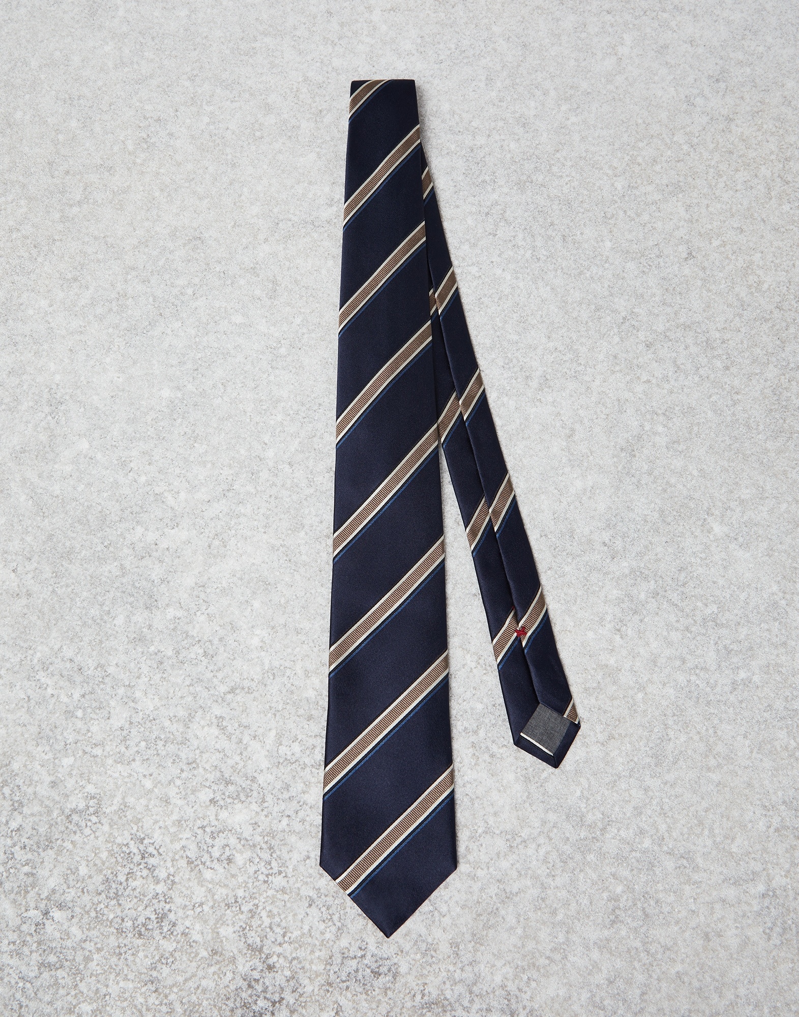 Silk textured stripe tie - 1