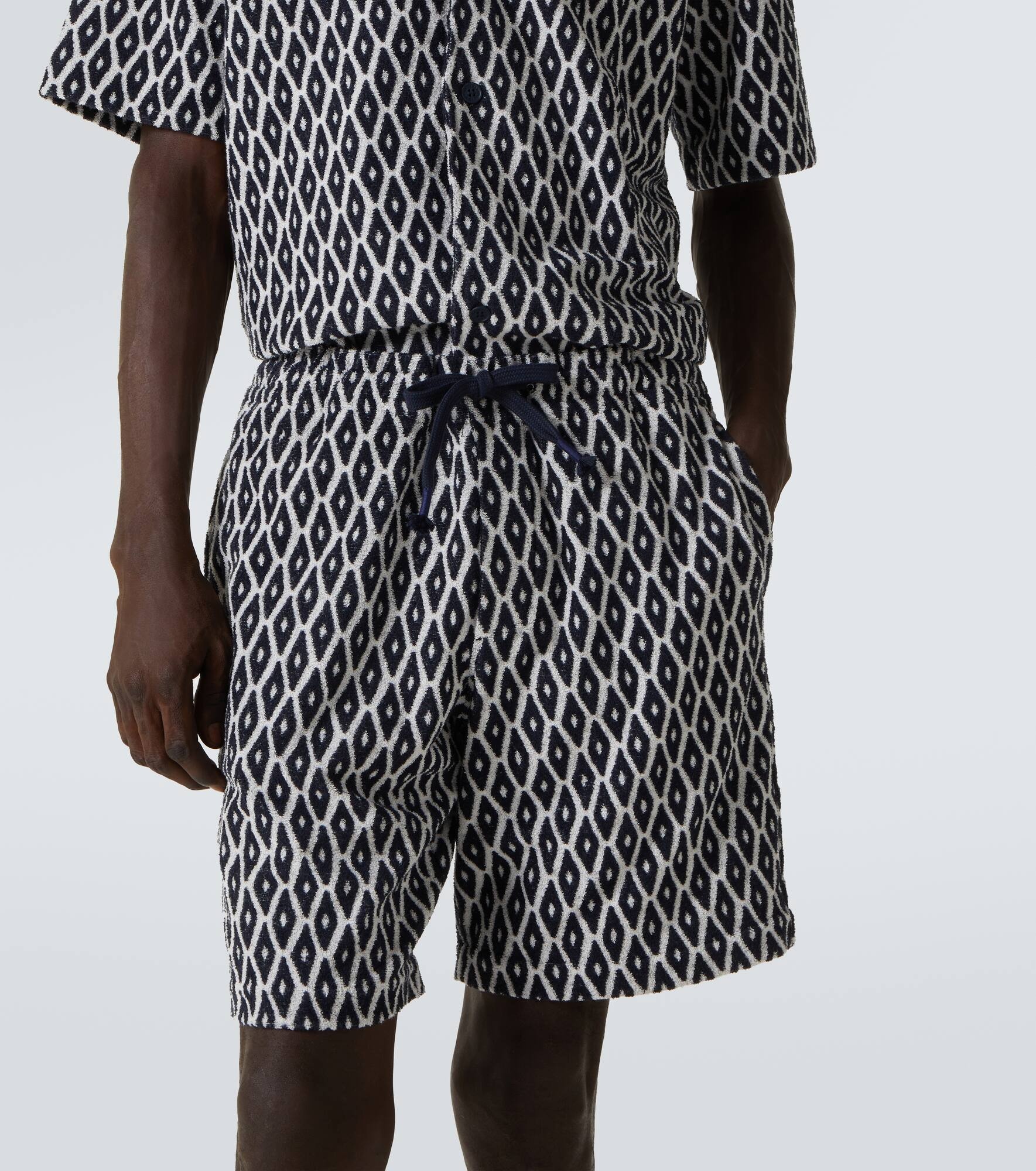 Printed cotton-blend terry shorts - 5