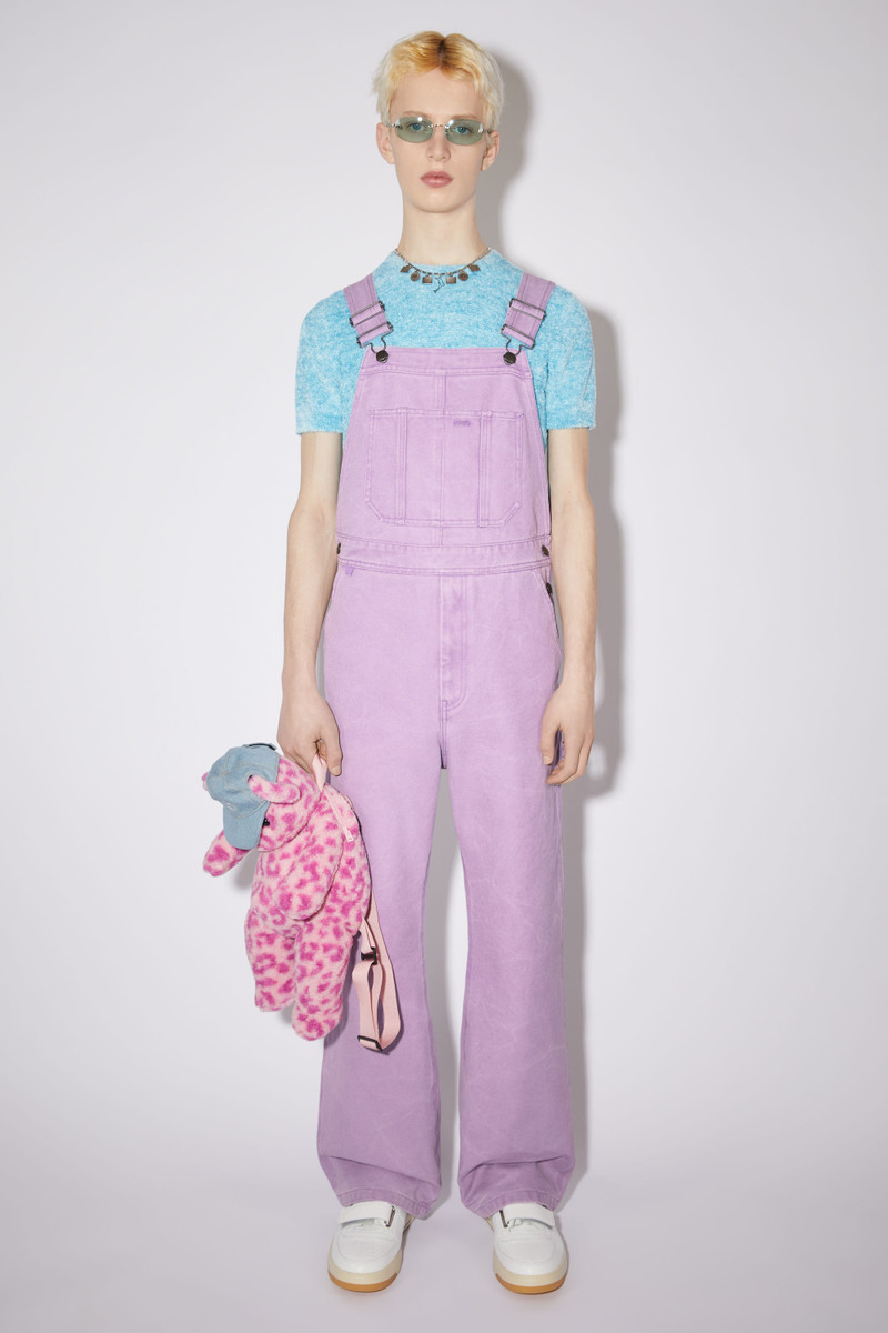 Acne Studios Regular fit canvas dungarees - Smoky Purple outlook