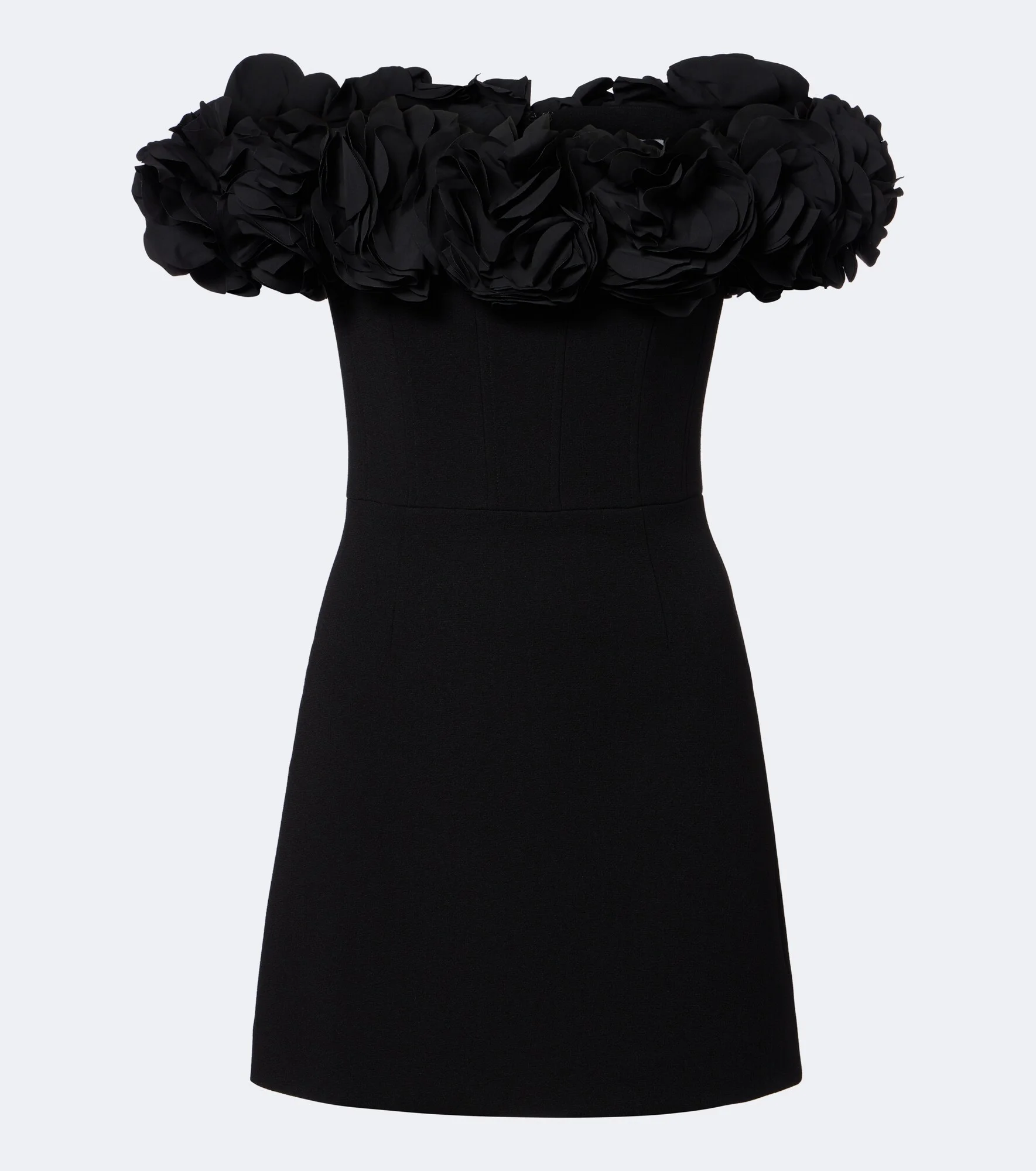 Odetta appliqué off-shoulder crêpe minidress - 1